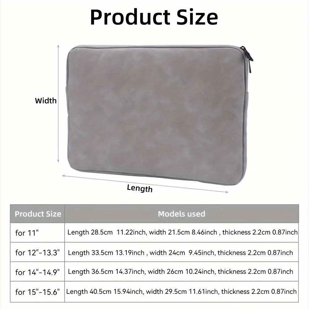 11 13 14 15 Inch Laptop PU Leather Protective Tablet Bag Computer Pouch Case Storage Bags Slim Laptop Sleeve for Macbook Perfect