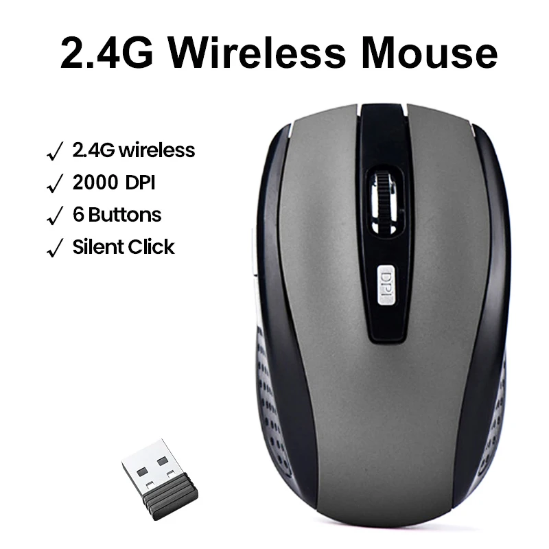 Wireless Mouse 2.4G Portable Silent Ergonomic Mice For Laptop iPad Tablet Notebook Mobile Phone Office Gaming Mouse USB Adapter