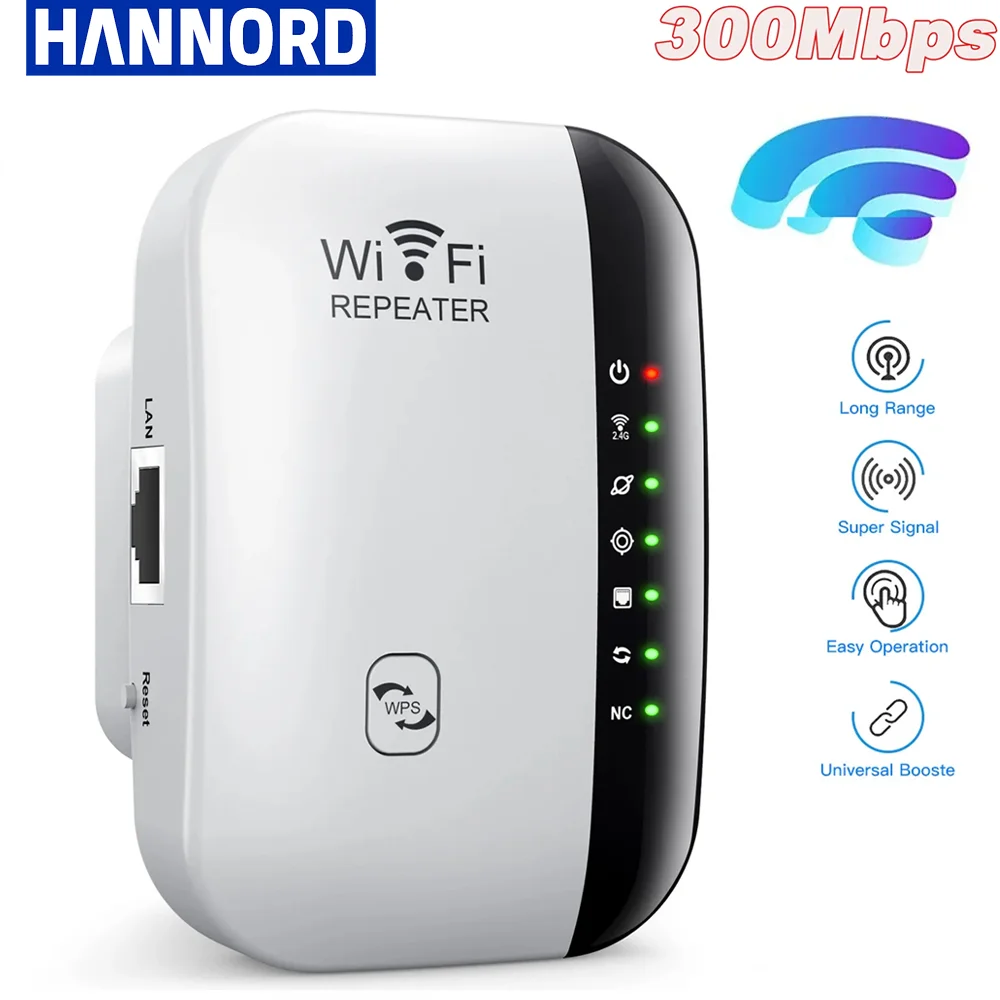 Hannord Wireless WIFI Repeater 300Mbps 2.4G High Speed Router Extender 802.11N WiFi Network Repeater Booster Repetidor for pc