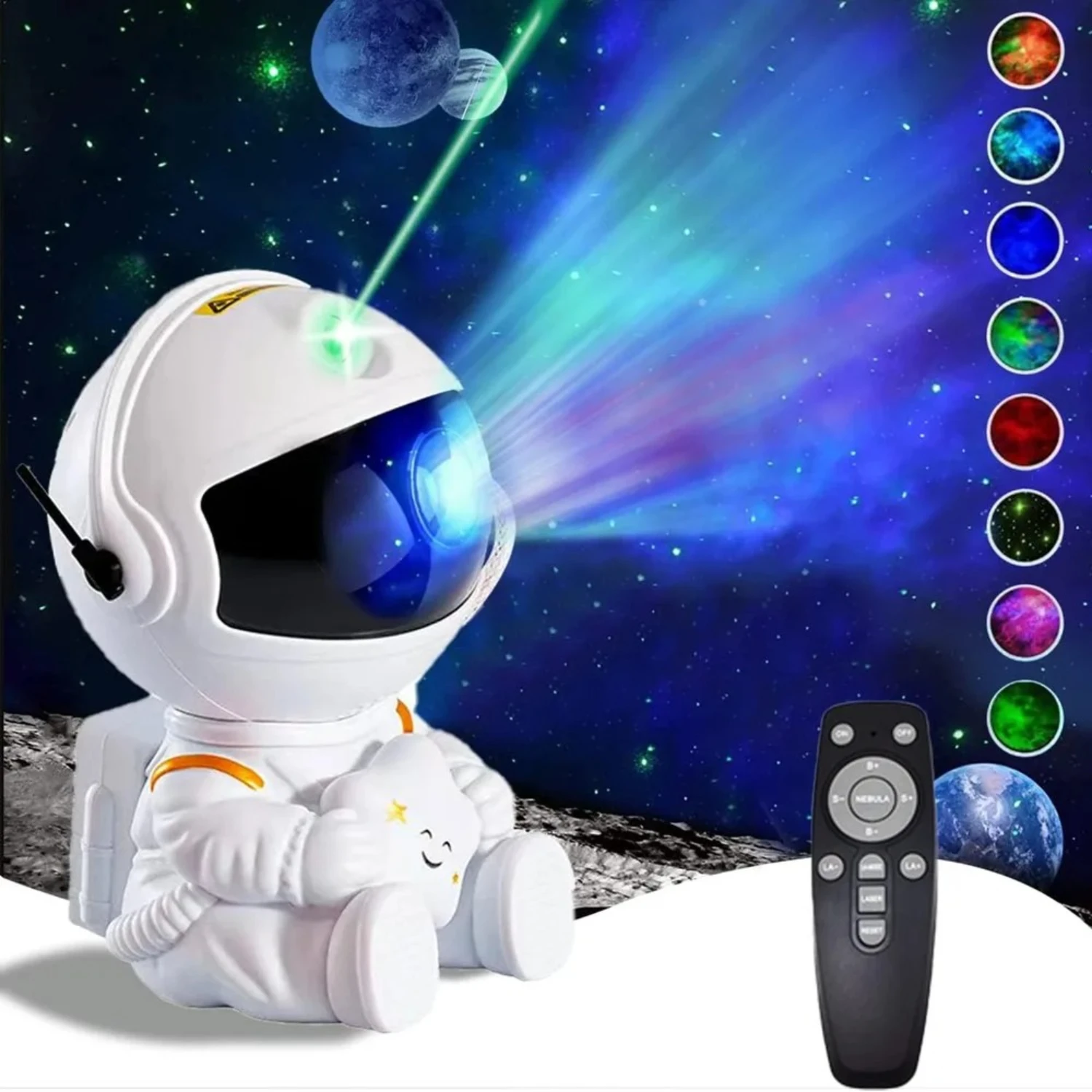 New "Starry Cosmic Astronaut Space Projector Night Light: LED Lamp with Nebula Ceiling - Perfect Decorative Gift for Bedroom Atm