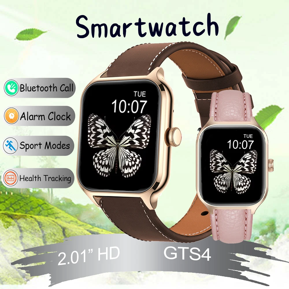 2025 New GTS4 Smartwatch Ladies 2.01" HD Sports Fitness Watches Bluetooth Call Custom Photo For You Smart Watches Women Fashion