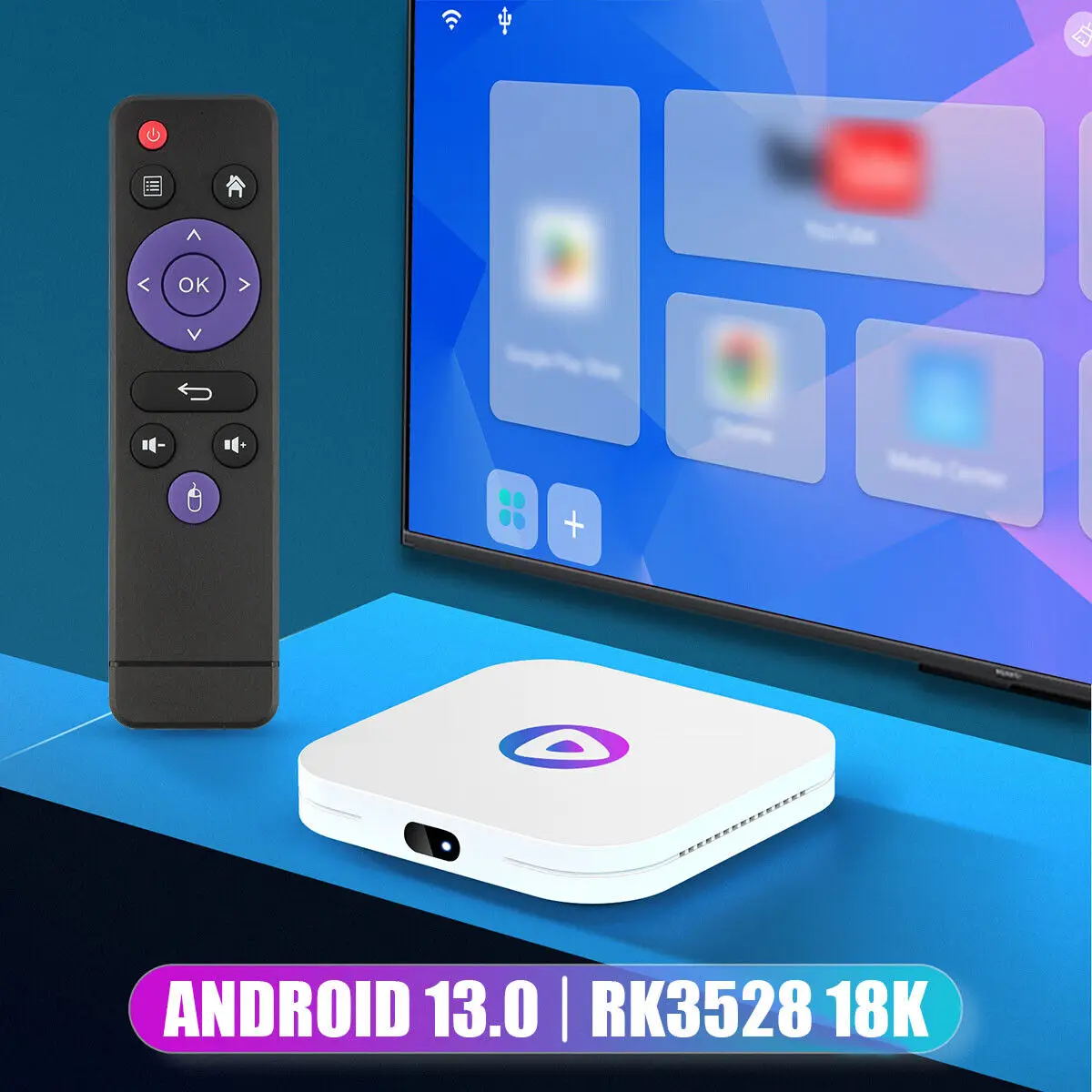 H96 Max M1 Android 13 Smart TV BOX RK3528 4G+64G 8K HD WiFi Smart Media Player