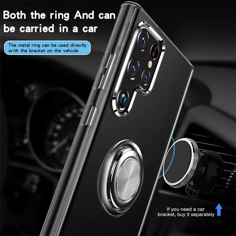 New Ring Phone Case Transparent Car Mount